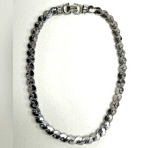 Coro Silver Tone Choker Necklace DES Pat Pend. Vintage Unisex